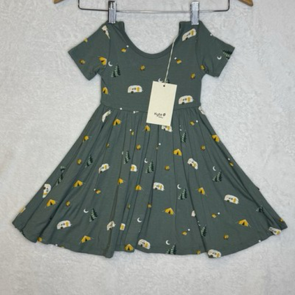 New With Tags Kyte Baby 2T Twirl Camping Dress Bamboo Soft